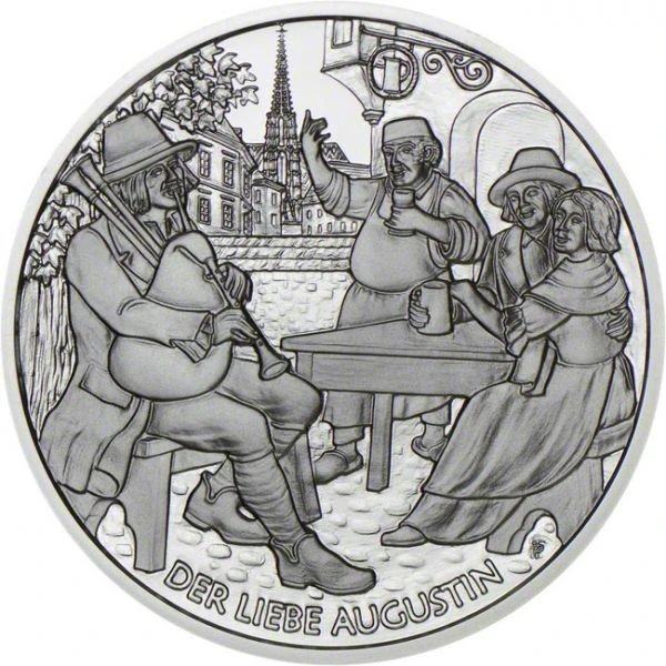 Píseň Milý Augustin, stříbrná mince