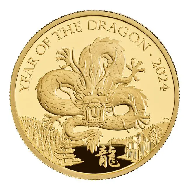 Lunární drak 2024 - Britská královská mincovna, 1 oz zlata