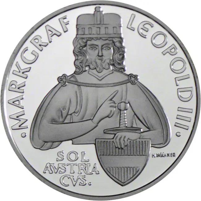 100 Šilinků Stříbrná mince Markrabě Leopold III. PP