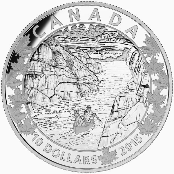 10 dolar Stříbrná mince Kánoí napříč Kanadou - Vynikající dokončení PP