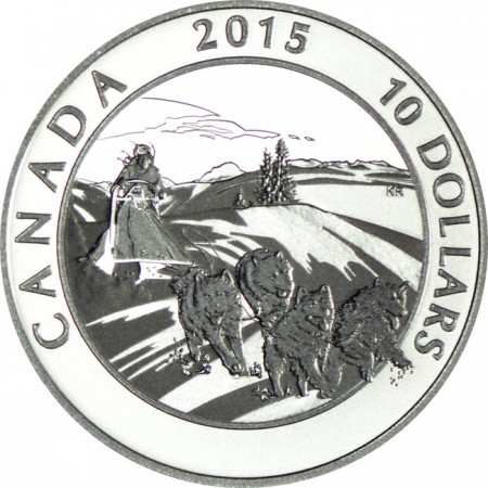 10 dolar Stříbrná mince Dobrodružství v Kanadě - Psí spřežení MP