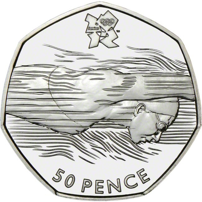 Londýn 2012 - Plavání, stříbrná mince