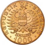 Zlatá mince Babenberger 1000 Schilling