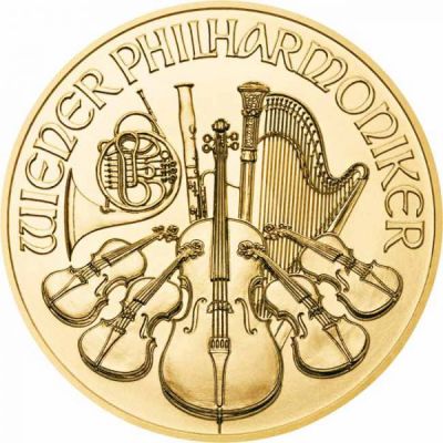 Zlatá mince Vídeňští filharmonici 1/10 Oz - 2023