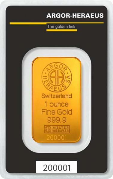 Gold bar 1 oz - Argor Heraeus- Kinebar