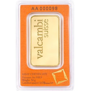 Gold bar Valcambi 50 g