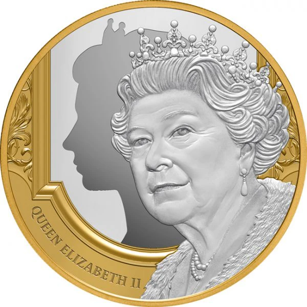 Na památku královny Alžběty II 1 unce stříbra s částečným zlacením