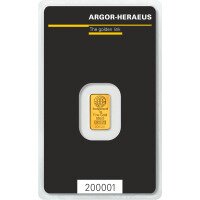 Zlatý slitek Argor Heraeus - Kinebar, 1 g