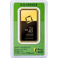 Zlatý slitek Valcambi 50 g - Zelené zlato