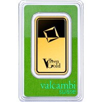 Gold bar Valcambi 100 g - Green gold