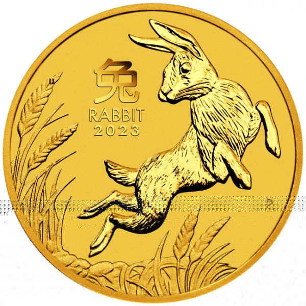 Zlatá mince Lunární série - Rok Králíka, 1/4 Oz 2023