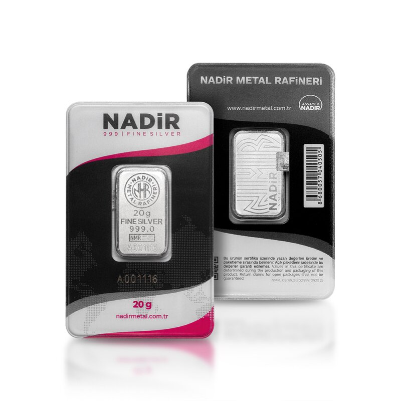 Stříbrný slitek 20 g Nadir Metal Rafineri