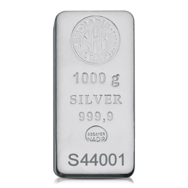 Stříbrný slitek 1000 g Nadir Metal Rafineri