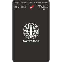 Zlatý slitek Argor Heraeus - litý, 100 g