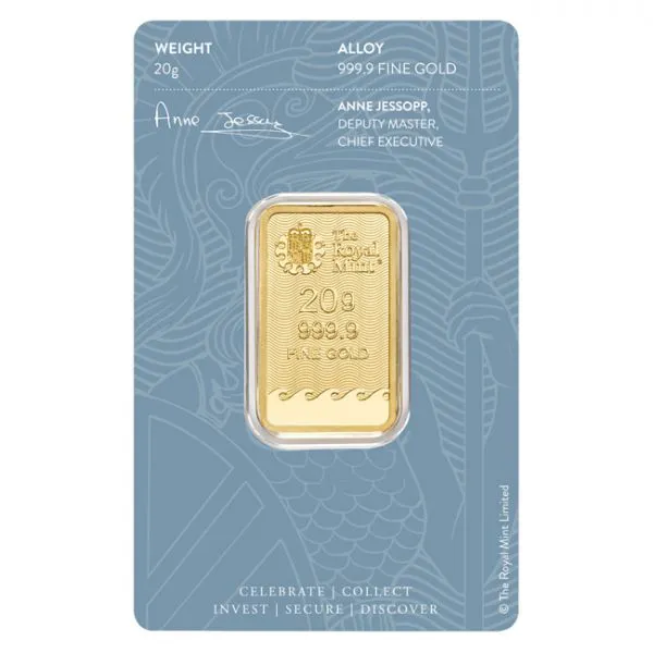 Zlatý slitek Britannia - The Royal Mint, 20 g