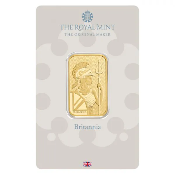 Zlatý slitek Britannia - The Royal Mint, 20 g