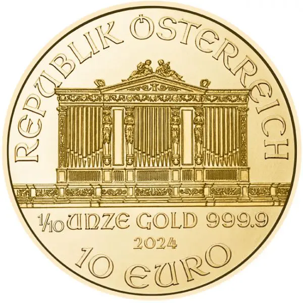 Gold coin Wiener Philharmoniker 1/10 Ounce 