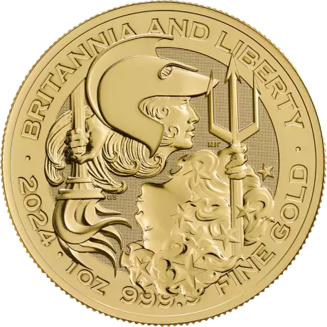 Zlatá mince Britannia a Liberty 2024, 1 oz 
