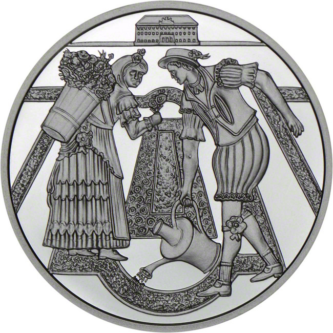 Hradní nádvoří, stříbrná mince