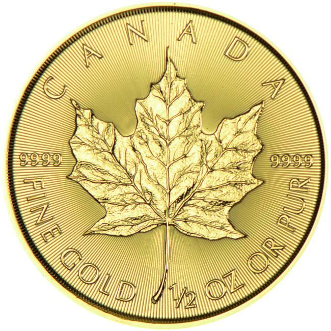 Zlatá mince Maple Leaf různé roky, 1/2 oz