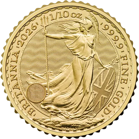 Zlatá mince Britannia Charles III 2026, 1/10 oz