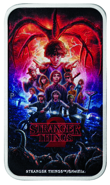Stranger Things 2026 - 2. série, stříbrná obdélníková mince v etuji, 1 oz
