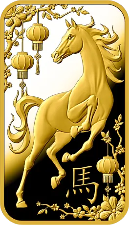 Zlatý slitek Argor Heraeus - Rok koně 2026, 5 g