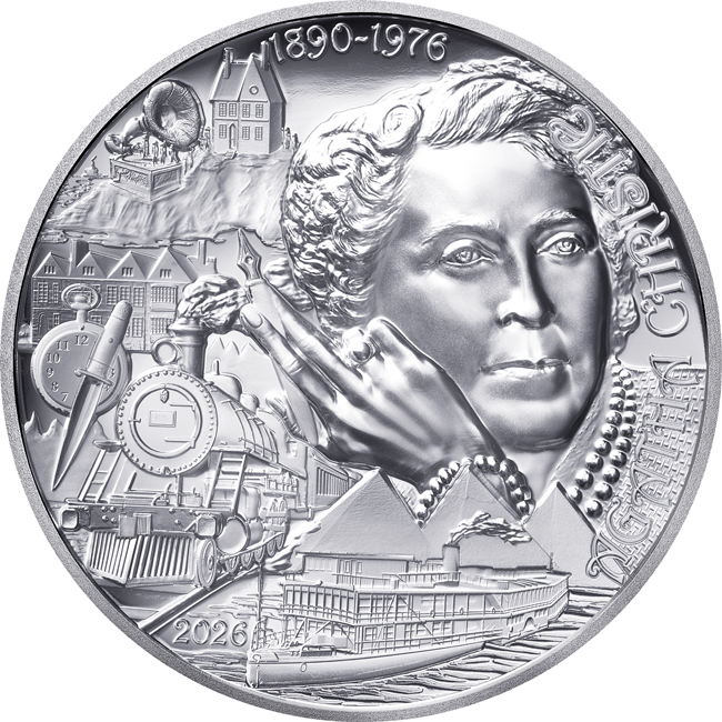 Umění pera: Agatha Christie - spisovatelka 2026, stříbrná mince v etuji, 1 oz