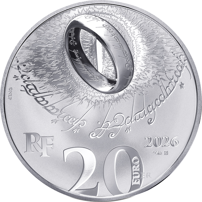 Pán prstenů: Jeden prsten 2026, Francie - 25. výročí, stříbrná mince v etuji, 1 oz