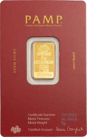 Zlatý slitek PAMP - Arabian Camel s rámečkem, 5 g