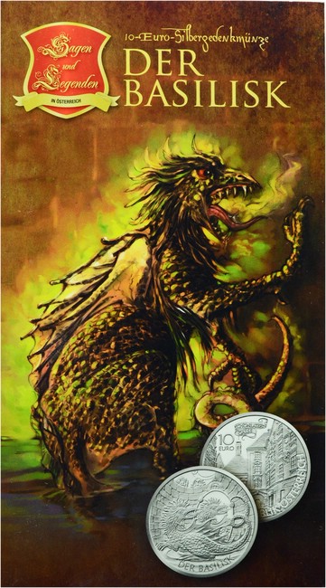 Báje a legendy z Rakouska:  Bazilišek 2009, stříbrná mince v blistru, 17 g