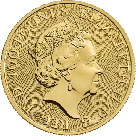 Zlatá mince Královnina zvířata - Greyhound of Richmond (white) 2021, 1 oz