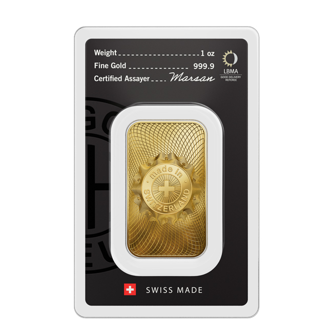 Zlatý slitek Argor Heraeus, 1 oz