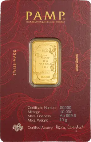 Zlatý slitek PAMP - Fénix, 10 g