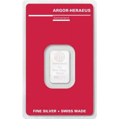 Stříbrný slitek Argor Heraeus 5 g