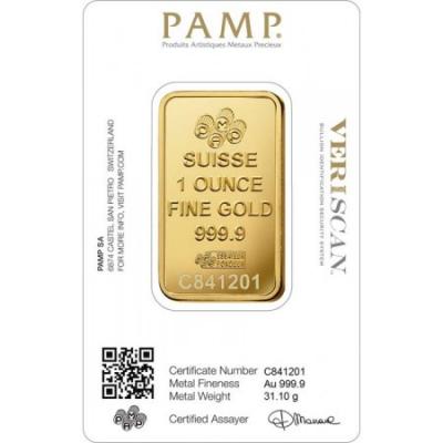 Gold bar PAMP Fortuna 1 Oz