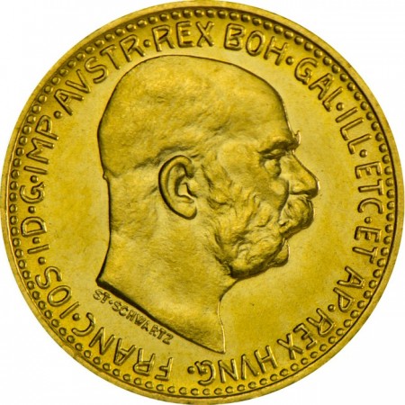Zlatá mince - 10 korun Franz Josef, Rakousko 1915