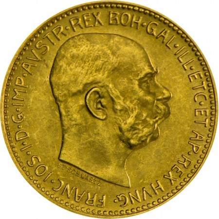 Zlatá mince - 20 korun Franz Josef, Rakousko