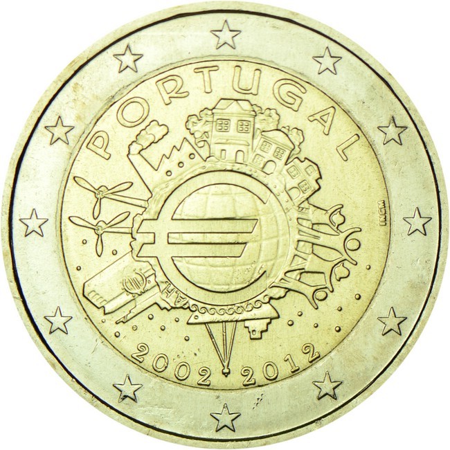 2 Euro CuNi 10 let Euro Cash OSN