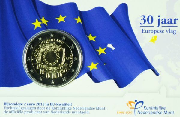 2 Euro CuNi 30 let evropské vlajky UN