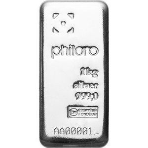 Silver bar 1000 g gegosen - philoro, 1000 g