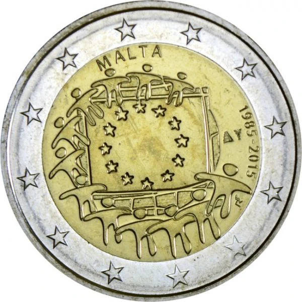 2 Euro CuNi 30 let evropské vlajky UN