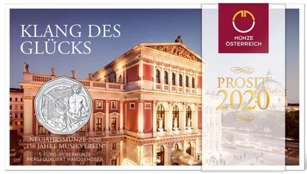 5 Euro Stříbrná mince 150 let Musikvereinu