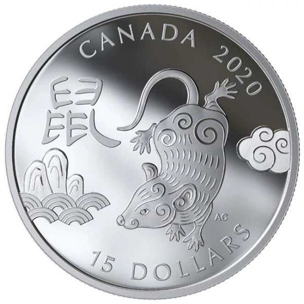 15 dolar Stříbrná mince Rok krysy PP