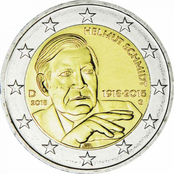 2 Euro CuNi Helmut Schmidt G 2018