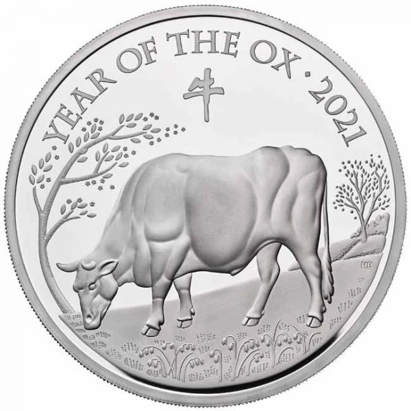 10 libra Stříbrná mince Lunární buvol