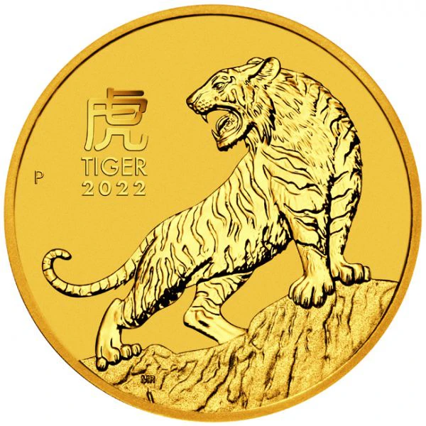 Zlatá mince Rok Tygra 1/20 Oz 2022