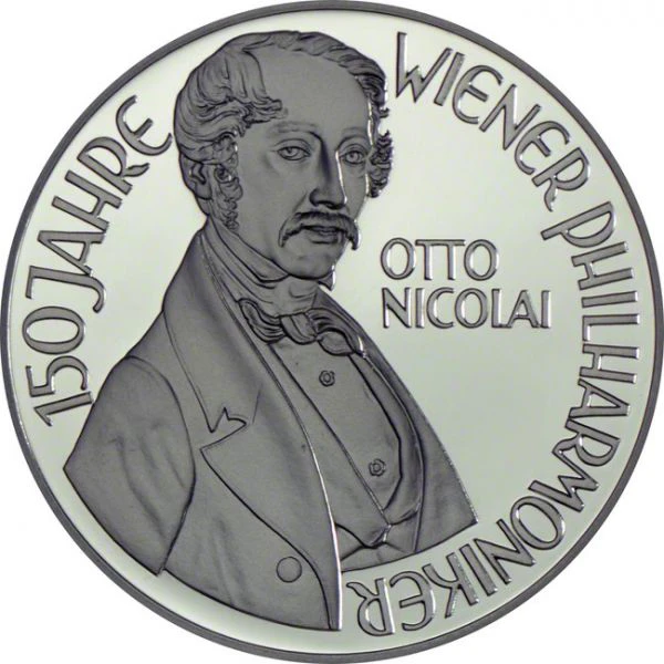100&nbsp;Šilinků Stříbrná mince Otto Nicolai PP