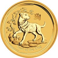 Zlatá mince Rok psa 1 Oz - 2018