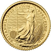 Zlatá mince Británie 1/10 Oz -2022